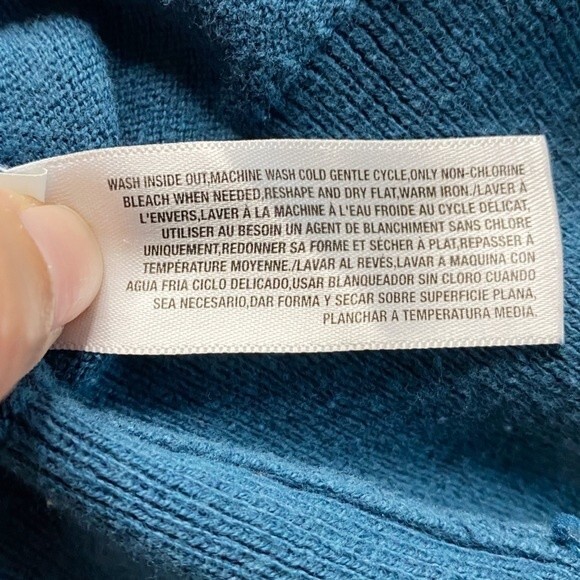 Old Navy Blue V-neck Sweater 100% Cotton Business Casual Size Medium - Picture 6 of 8